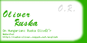 oliver ruska business card